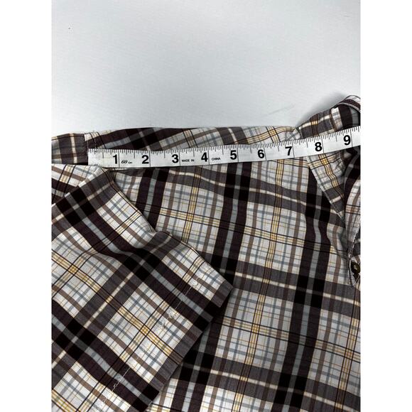 Carhartt Brown Plaid Short Sleeve 2XL Tall Pre-Owned in good condition - Picture 6 of 10
